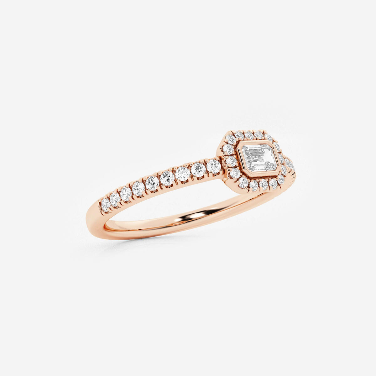 Additional Image 1 for  1/3 ctw Emerald Lab Grown Diamond Halo Ring