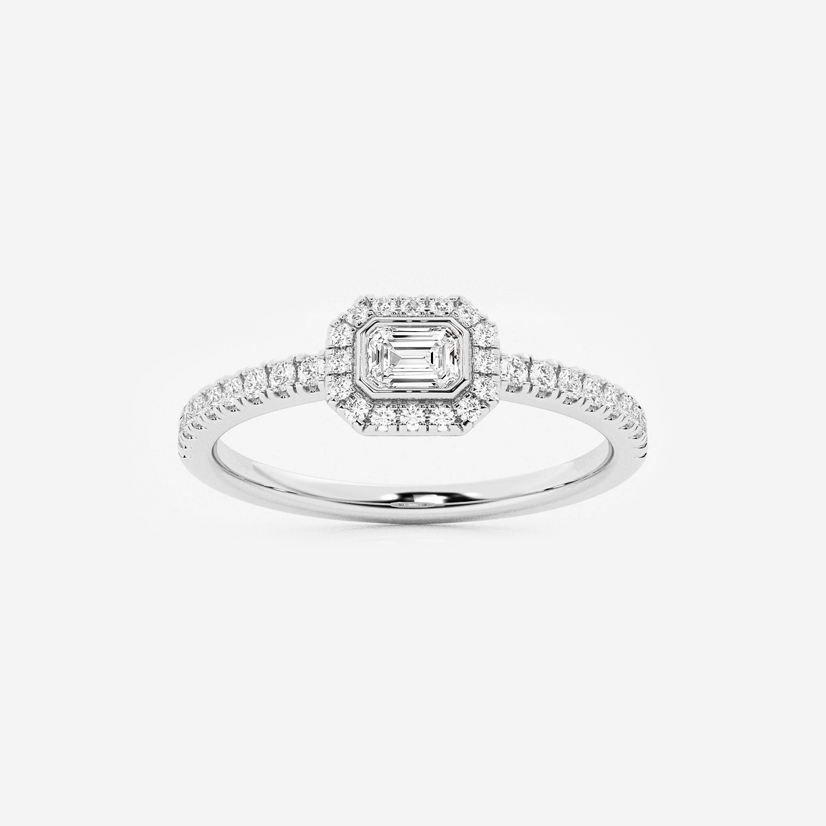 1/3 ctw Emerald Lab Grown Diamond Halo Ring