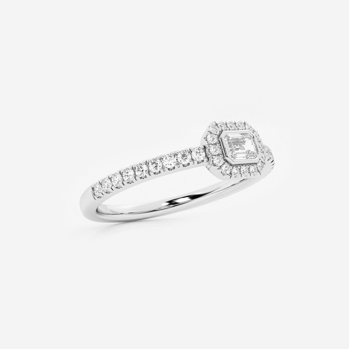 Additional Image 1 for  1/3 ctw Emerald Lab Grown Diamond Halo Ring