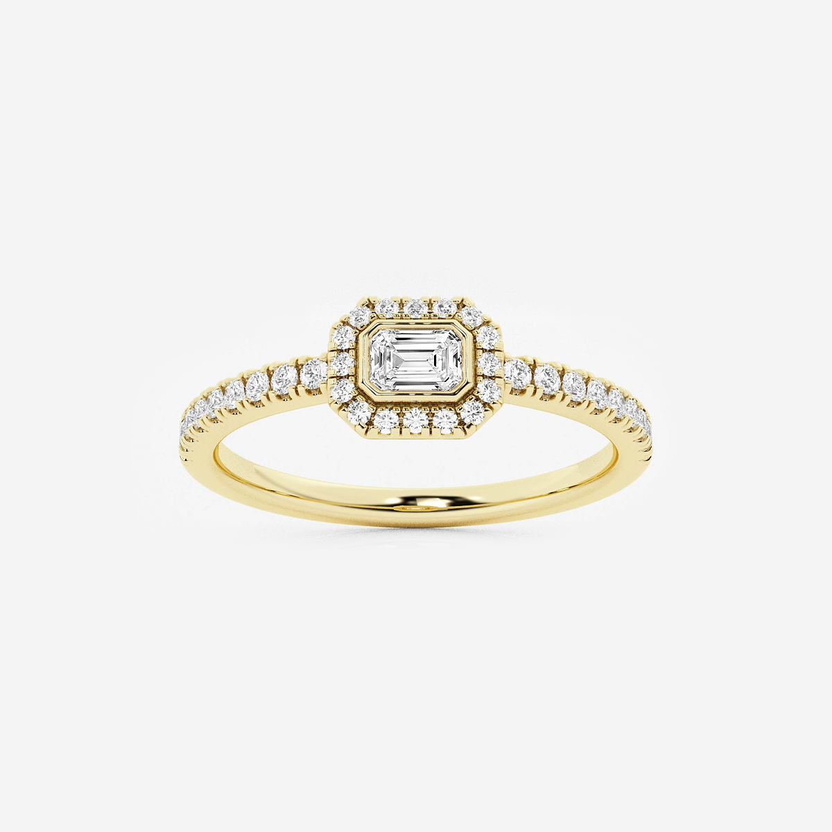 1/3 ctw Emerald Lab Grown Diamond Halo Ring