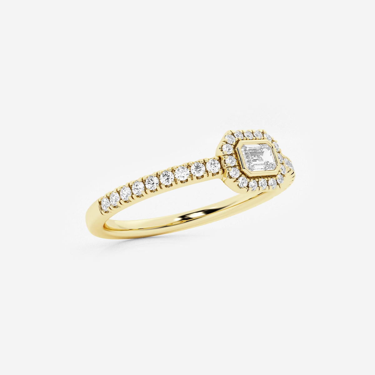Additional Image 1 for  1/3 ctw Emerald Lab Grown Diamond Halo Ring
