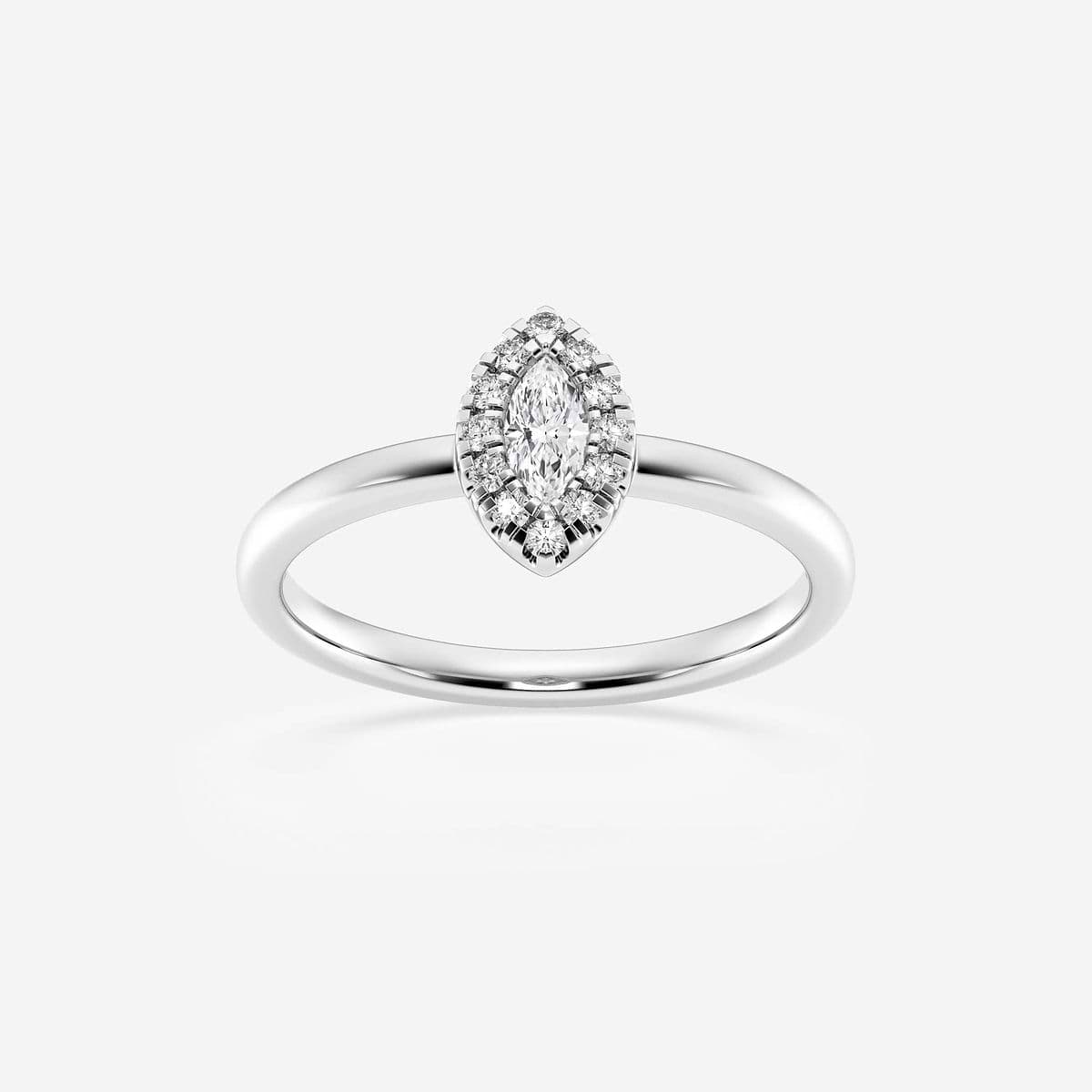 1/4 ctw Marquise Lab Grown Diamond Micro Pave Halo Fashion Ring