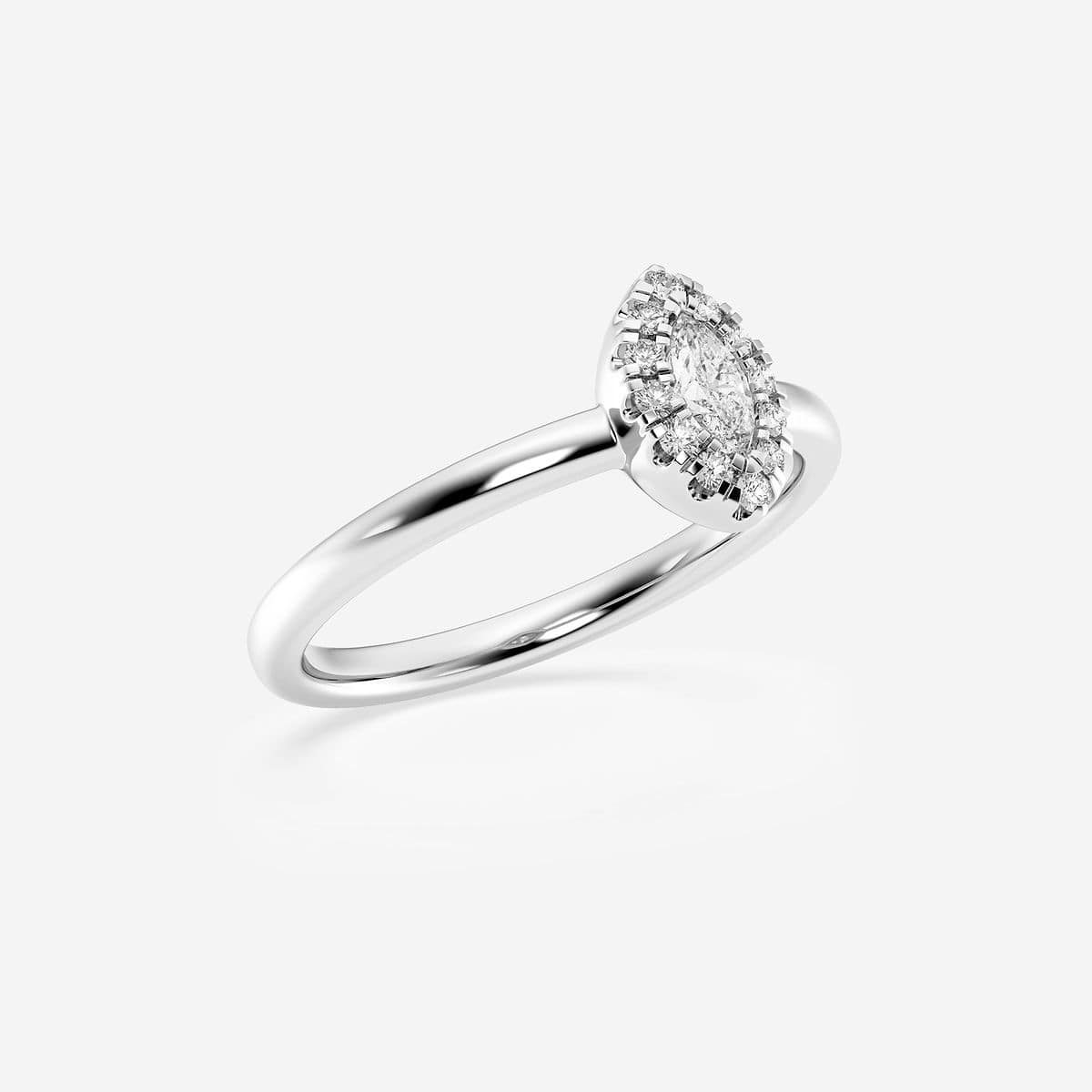 Additional Image 1 for  1/4 ctw Marquise Lab Grown Diamond Micro Pave Halo Fashion Ring