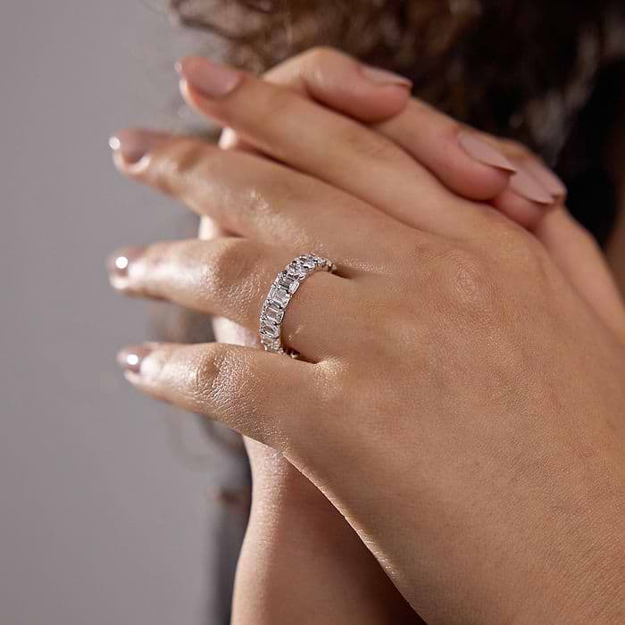 Emerald and Oval Eternity Band
