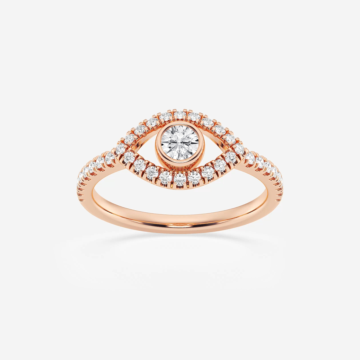 1/2 ctw Round Lab Grown Diamond Evil Eye Ring