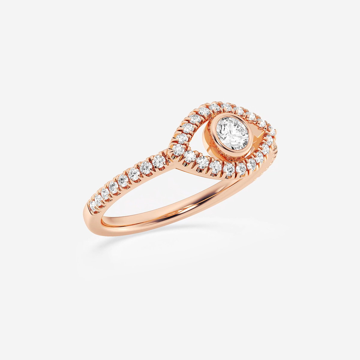 Additional Image 1 for  1/2 ctw Round Lab Grown Diamond Evil Eye Ring