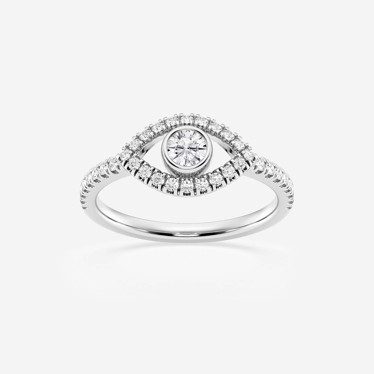 1/2 ctw Round Lab Grown Diamond Evil Eye Ring