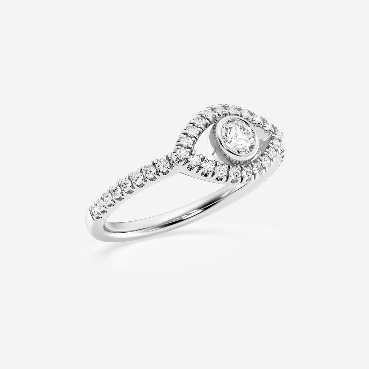 Additional Image 1 for  1/2 ctw Round Lab Grown Diamond Evil Eye Ring