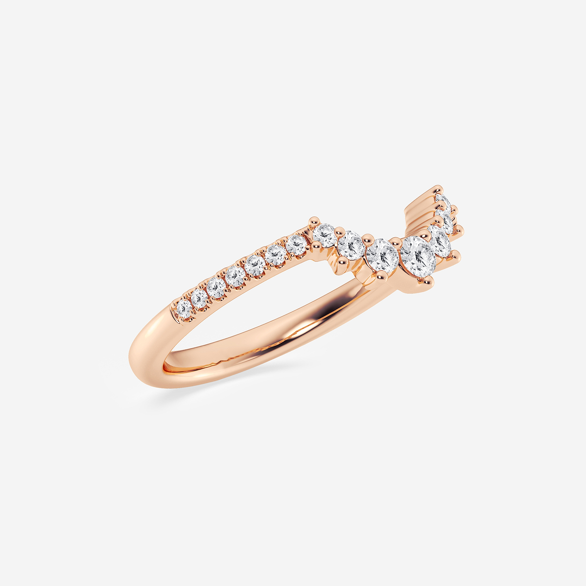 Additional Image 1 for  1/4 ctw Round Lab Grown Diamond Graduated Crown Stackable Ring