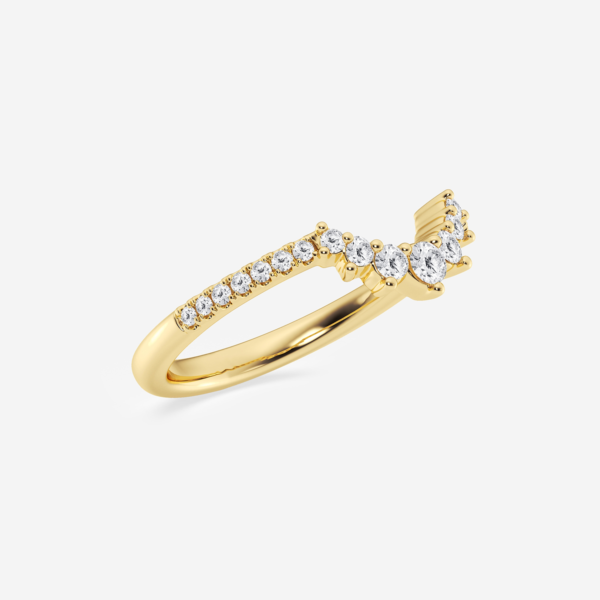 Additional Image 1 for  1/4 ctw Round Lab Grown Diamond Graduated Crown Stackable Ring
