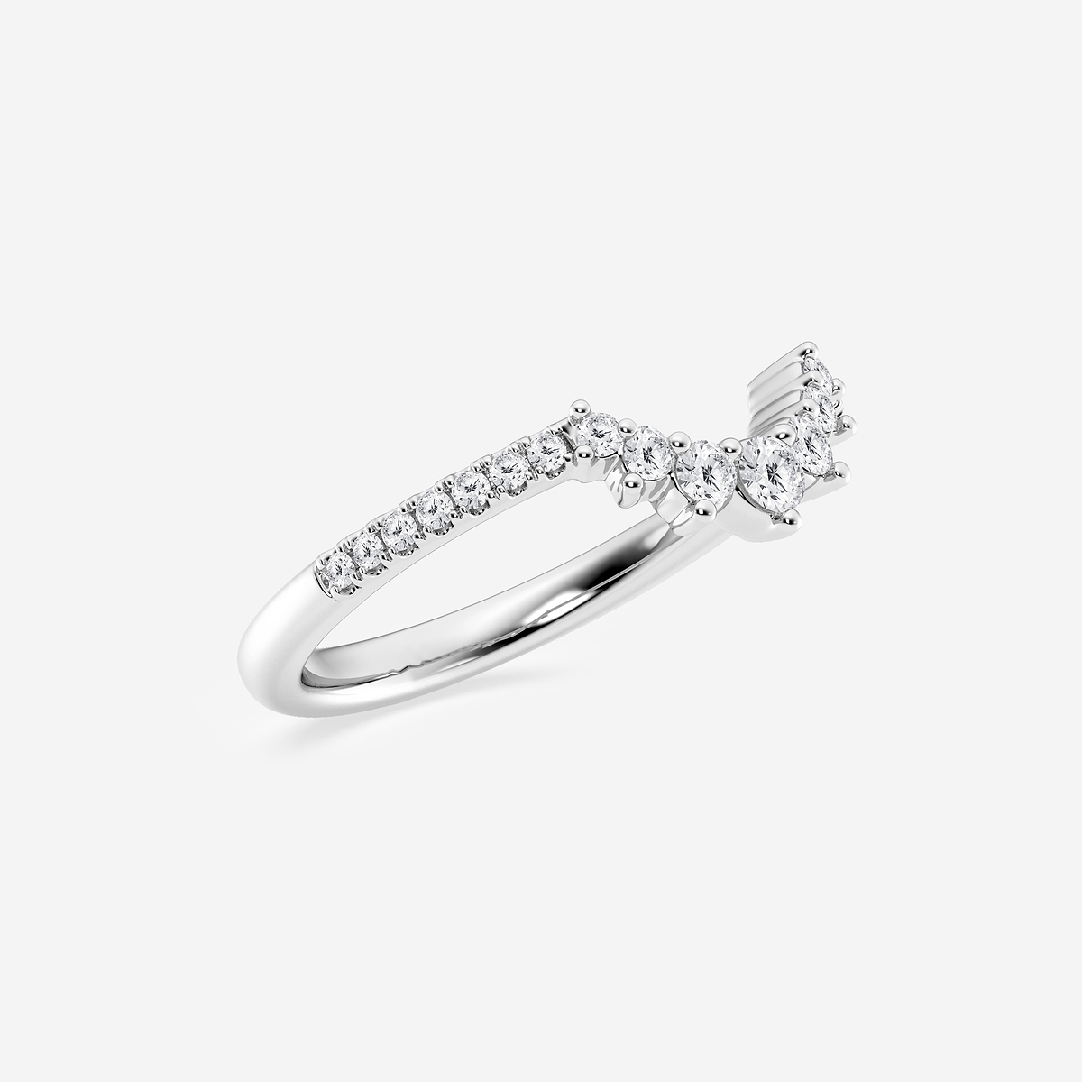 Additional Image 1 for  1/4 ctw Round Lab Grown Diamond Graduated Crown Stackable Ring