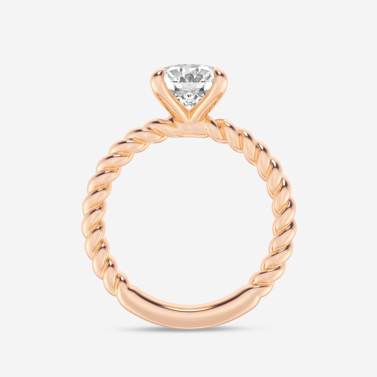 Additional Image 1 for  2 ctw Oval Lab Grown Diamond Twist Solitaire Engagement Ring