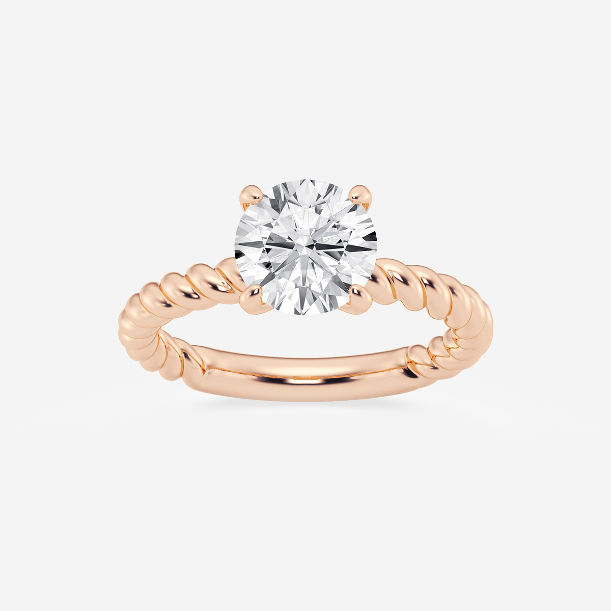 2 ctw Round Lab Grown Diamond Twist Solitaire Engagement Ring