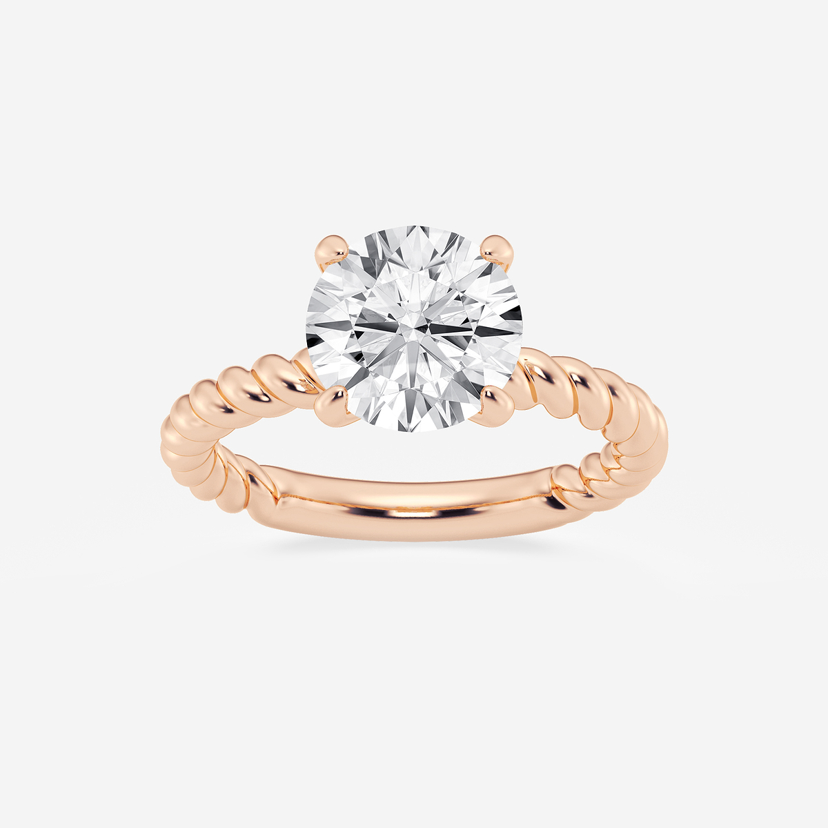 3 ctw Round Lab Grown Diamond Twist Solitaire Engagement Ring
