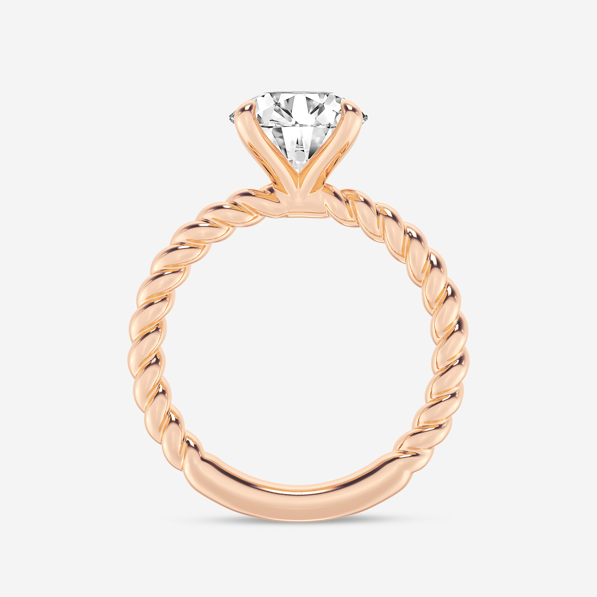 Additional Image 1 for  3 ctw Round Lab Grown Diamond Twist Solitaire Engagement Ring