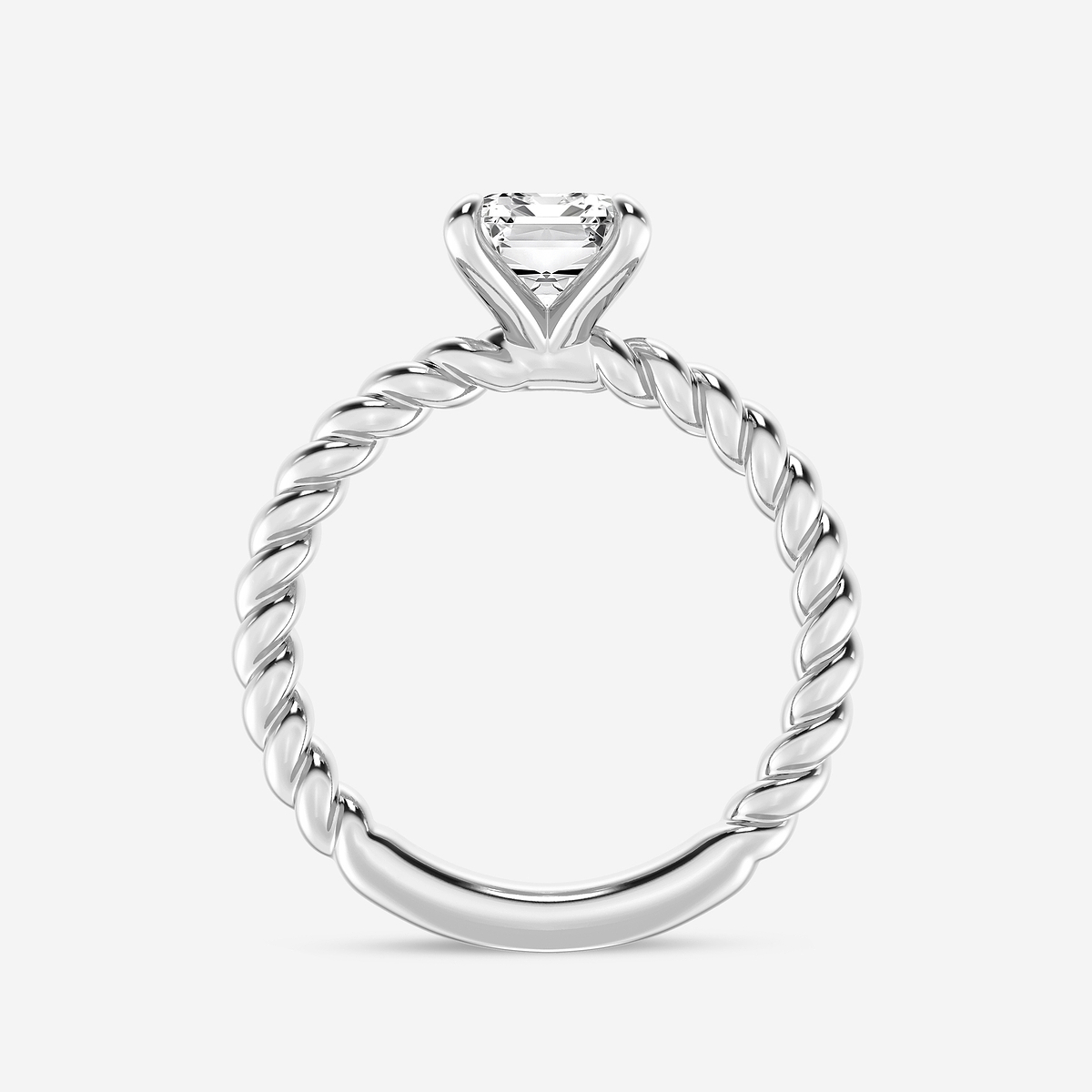 Additional Image 1 for  2 ctw Emerald Lab Grown Diamond Twist Solitaire Engagement Ring
