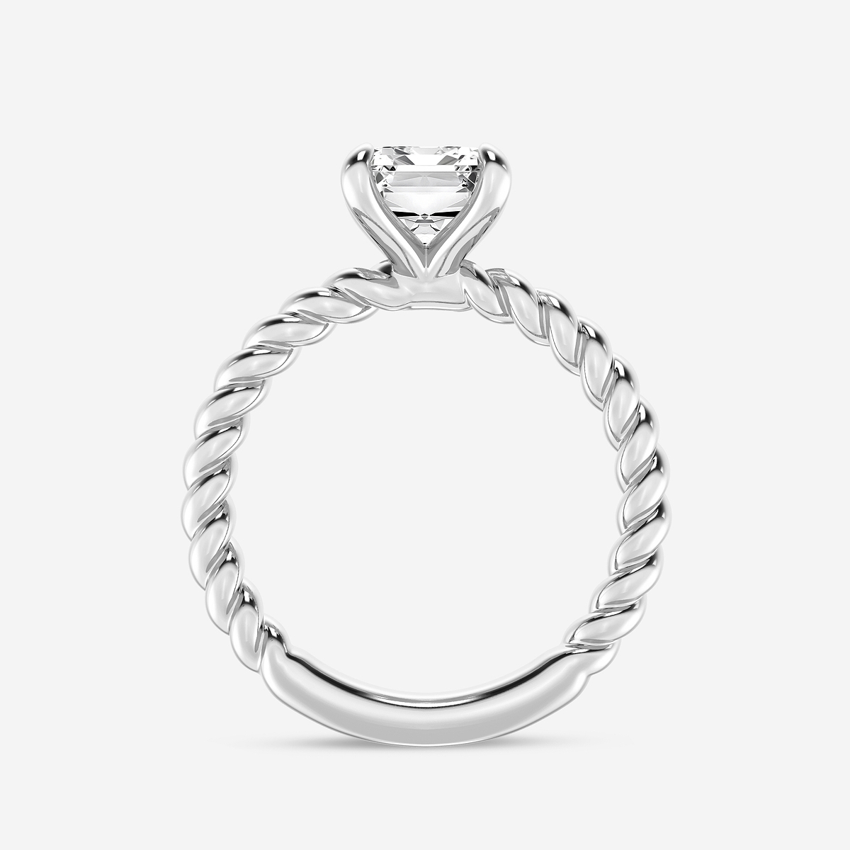 Additional Image 1 for  3 ctw Emerald Lab Grown Diamond Twist Solitaire Engagement Ring