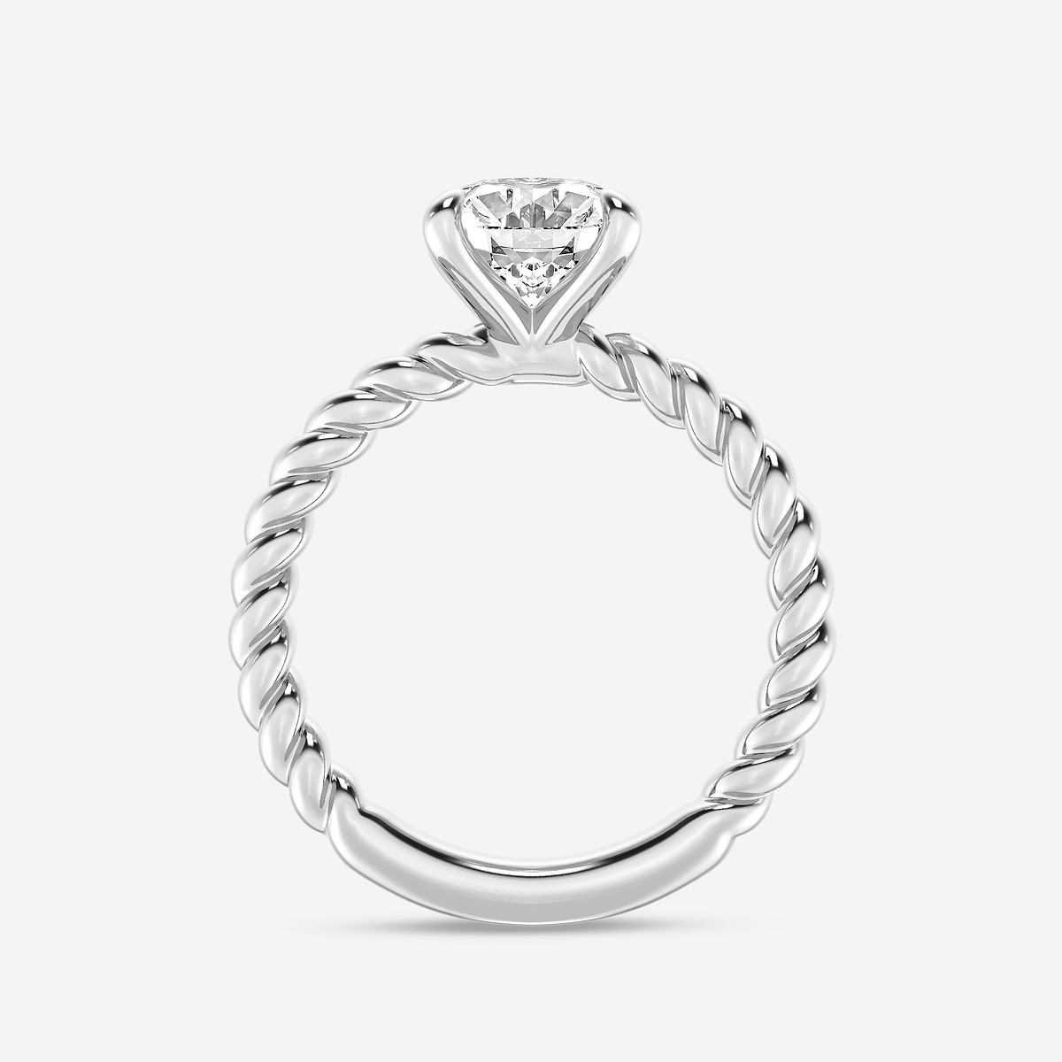 Additional Image 1 for  3 ctw Oval Lab Grown Diamond Twist Solitaire Engagement Ring