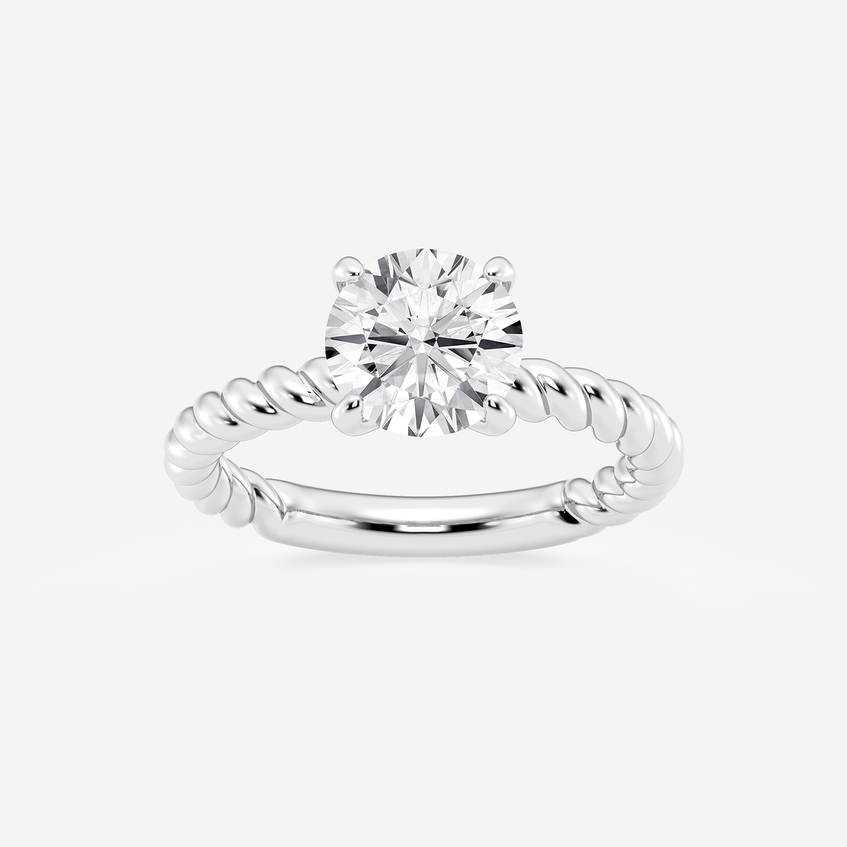 2 ctw Round Lab Grown Diamond Twist Solitaire Engagement Ring