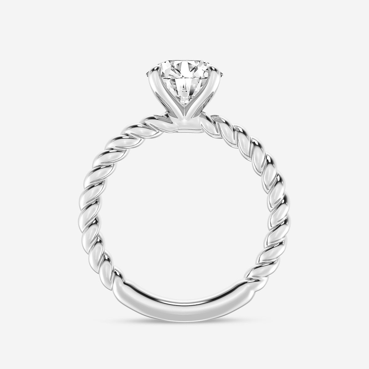 Additional Image 1 for  2 ctw Round Lab Grown Diamond Twist Solitaire Engagement Ring