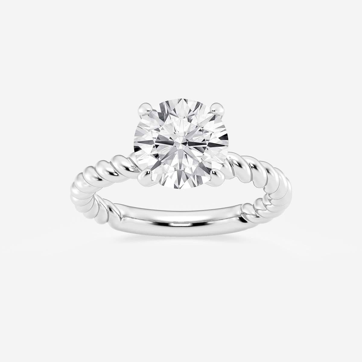 3 ctw Round Lab Grown Diamond Twist Solitaire Engagement Ring