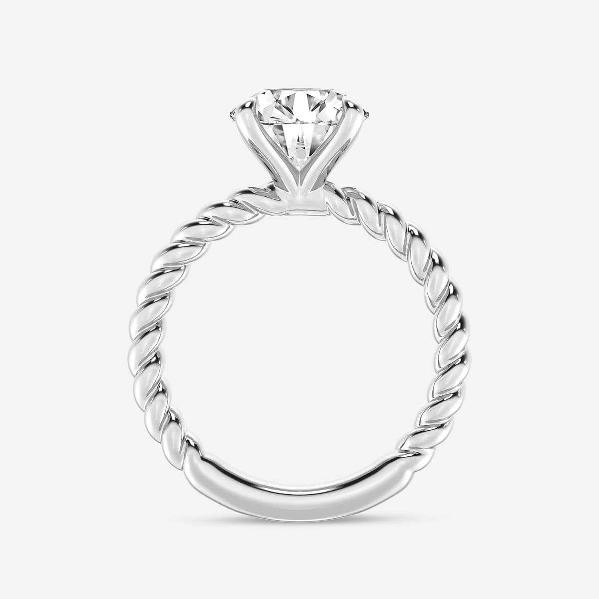 Additional Image 1 for  3 ctw Round Lab Grown Diamond Twist Solitaire Engagement Ring