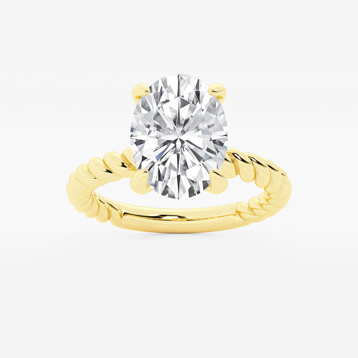 2 ctw Oval Lab Grown Diamond Twist Solitaire Engagement Ring