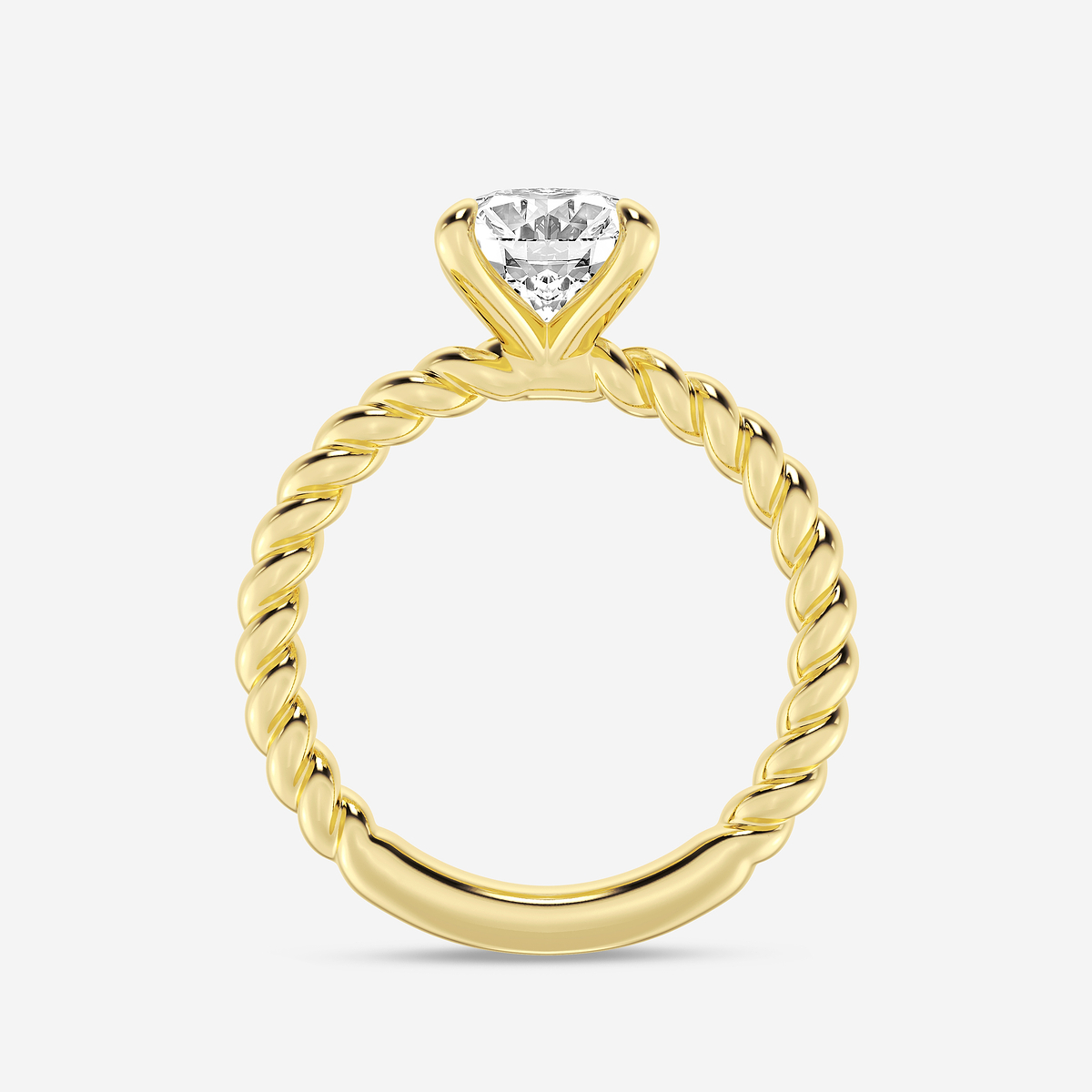 Additional Image 1 for  2 ctw Oval Lab Grown Diamond Twist Solitaire Engagement Ring