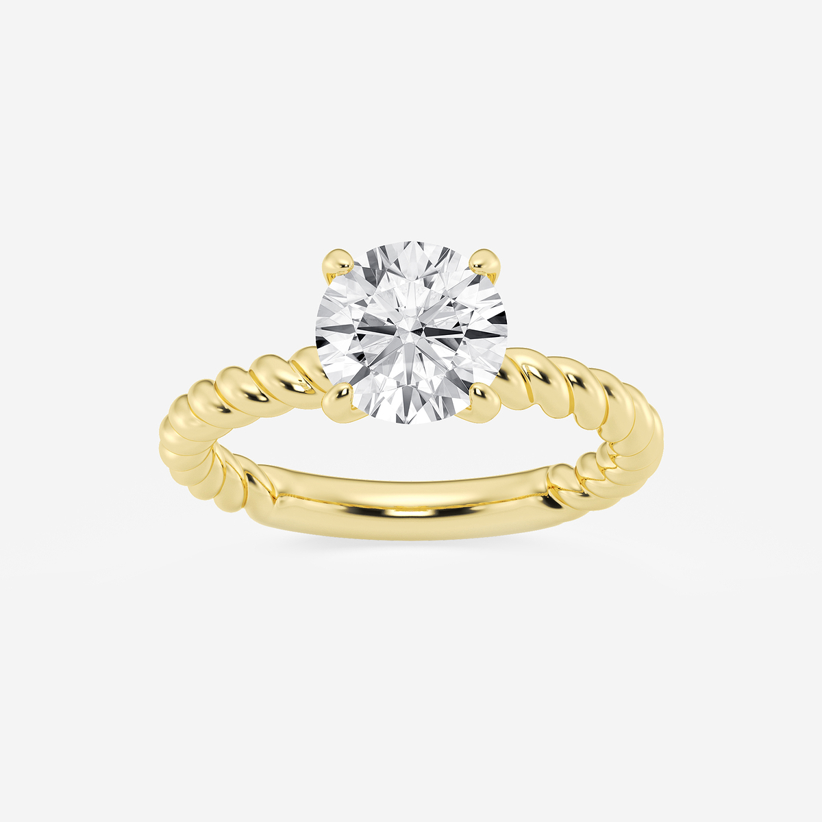 2 ctw Round Lab Grown Diamond Twist Solitaire Engagement Ring