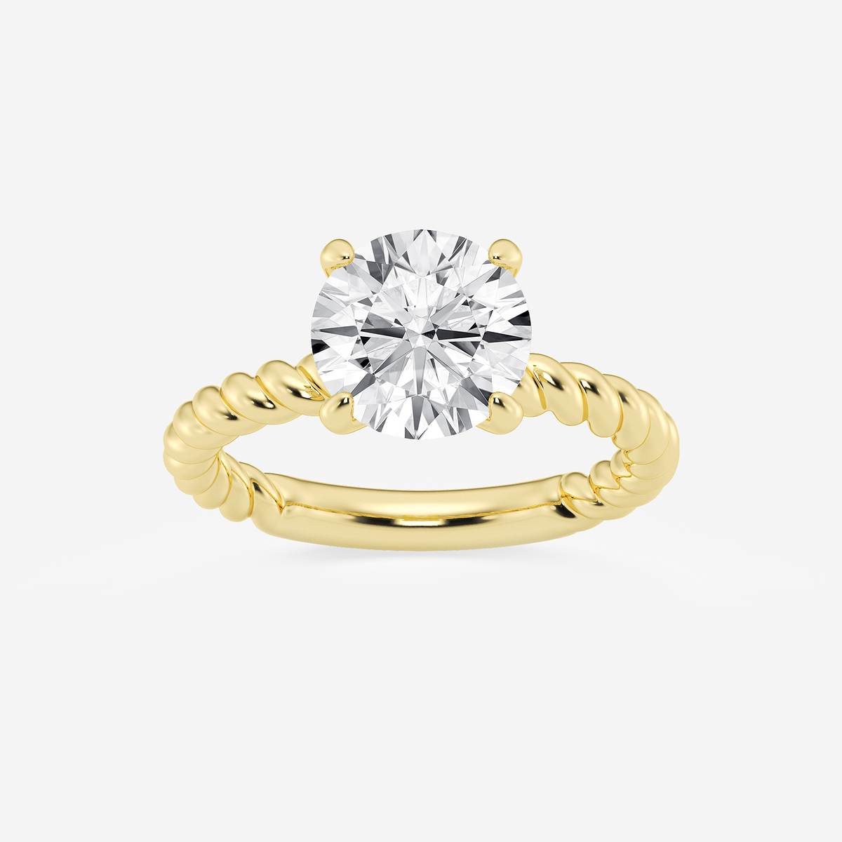 3 ctw Round Lab Grown Diamond Twist Solitaire Engagement Ring