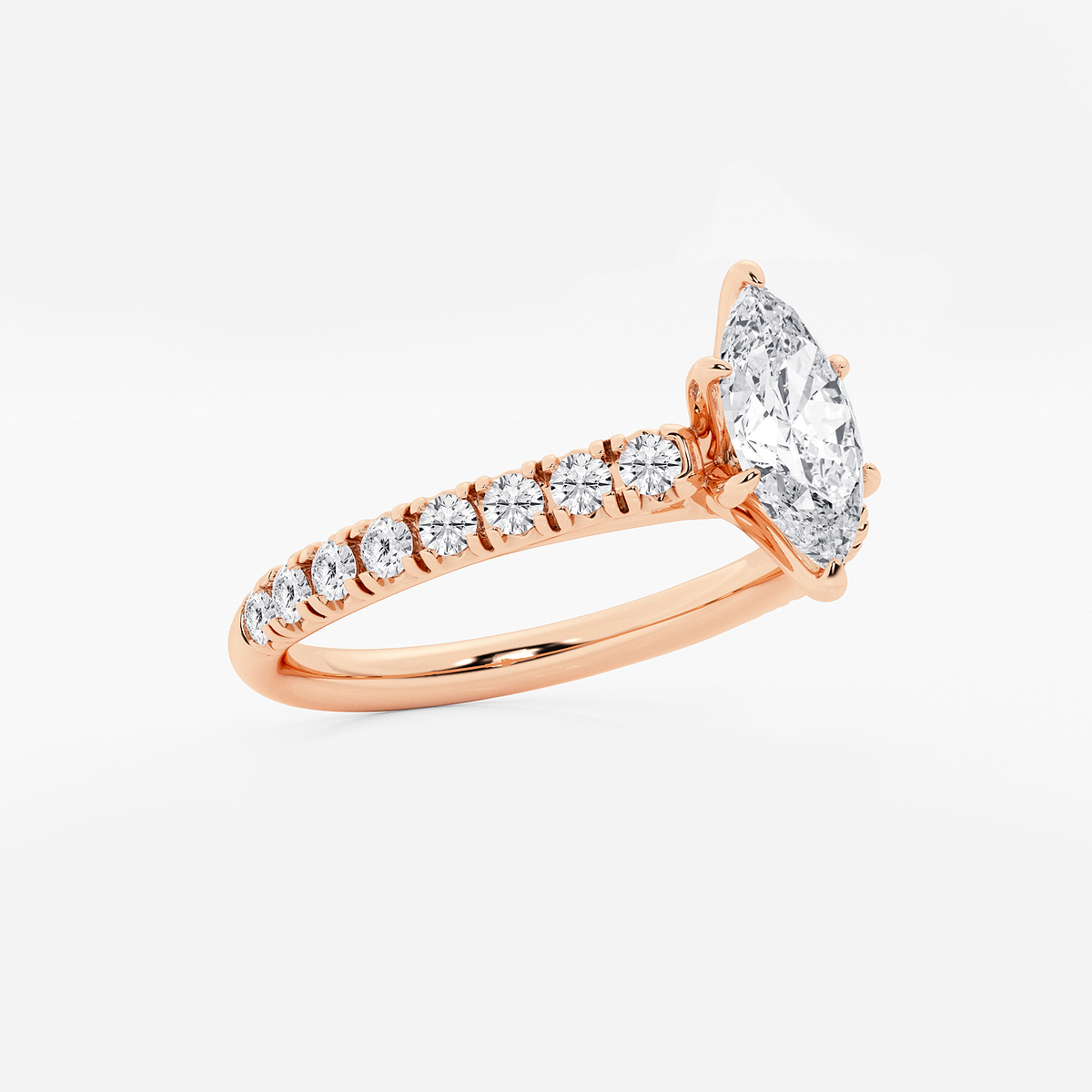 Additional Image 1 for  7/8 ctw Marquise Lab Grown Diamond French Pave Engagement Ring