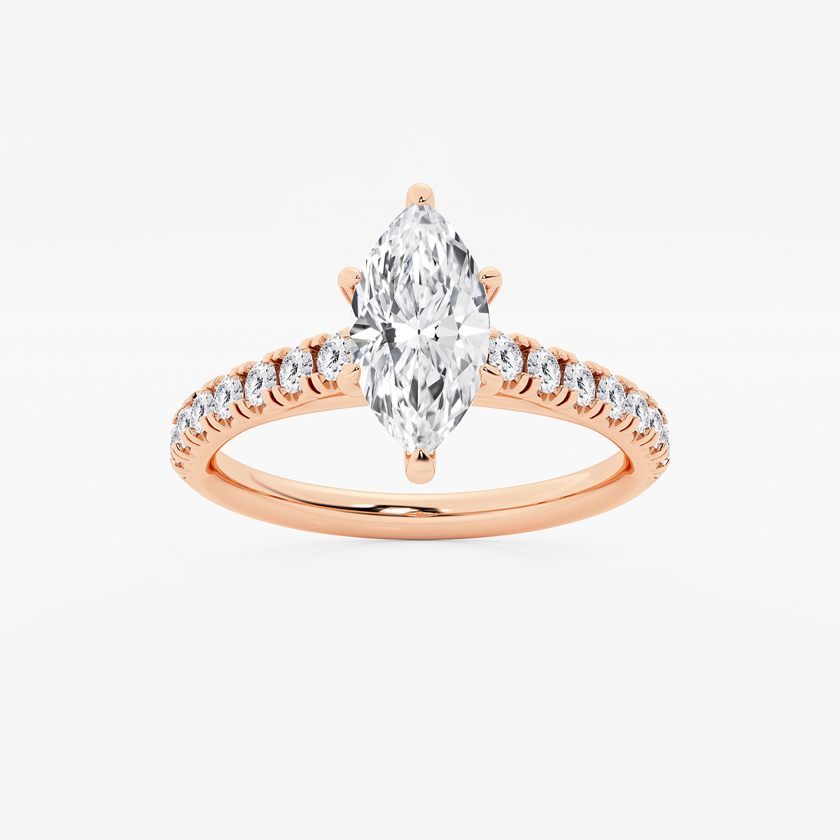 1 2/5 ctw Marquise Lab Grown Diamond French Pave Engagement Ring