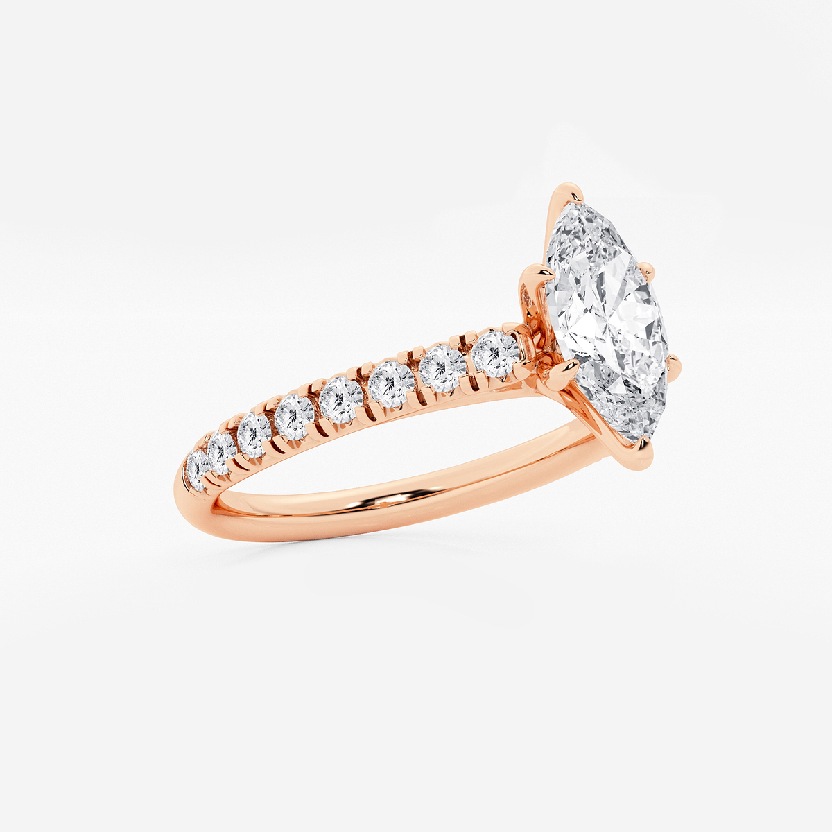 Additional Image 1 for  1 2/5 ctw Marquise Lab Grown Diamond French Pave Engagement Ring
