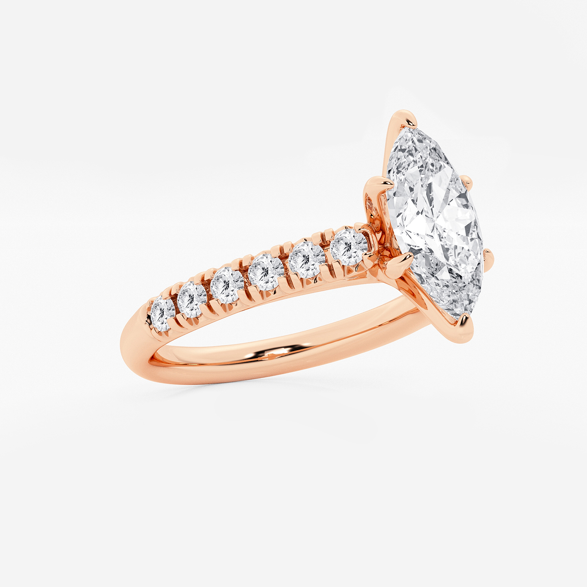 Additional Image 1 for  2 ctw Marquise Lab Grown Diamond French Pave Engagement Ring