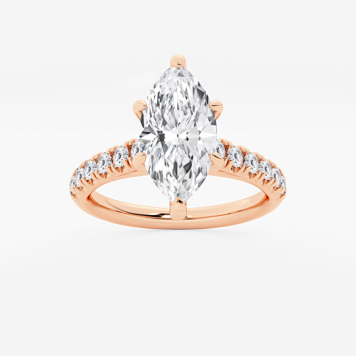 2 2/5 ctw Marquise Lab Grown Diamond French Pave Engagement Ring