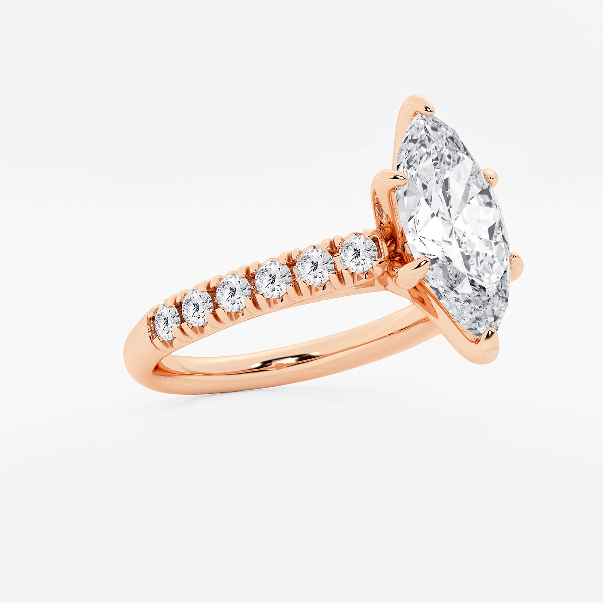 Additional Image 1 for  2 2/5 ctw Marquise Lab Grown Diamond French Pave Engagement Ring
