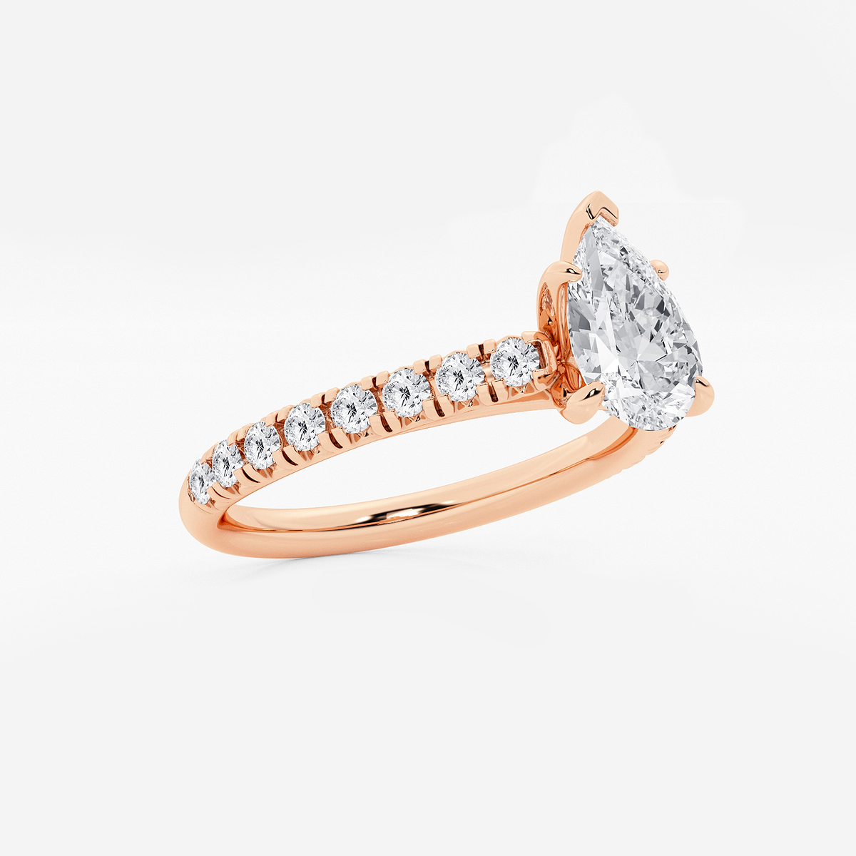 Additional Image 1 for  1 2/5 ctw Pear Lab Grown Diamond French Pave Engagement Ring