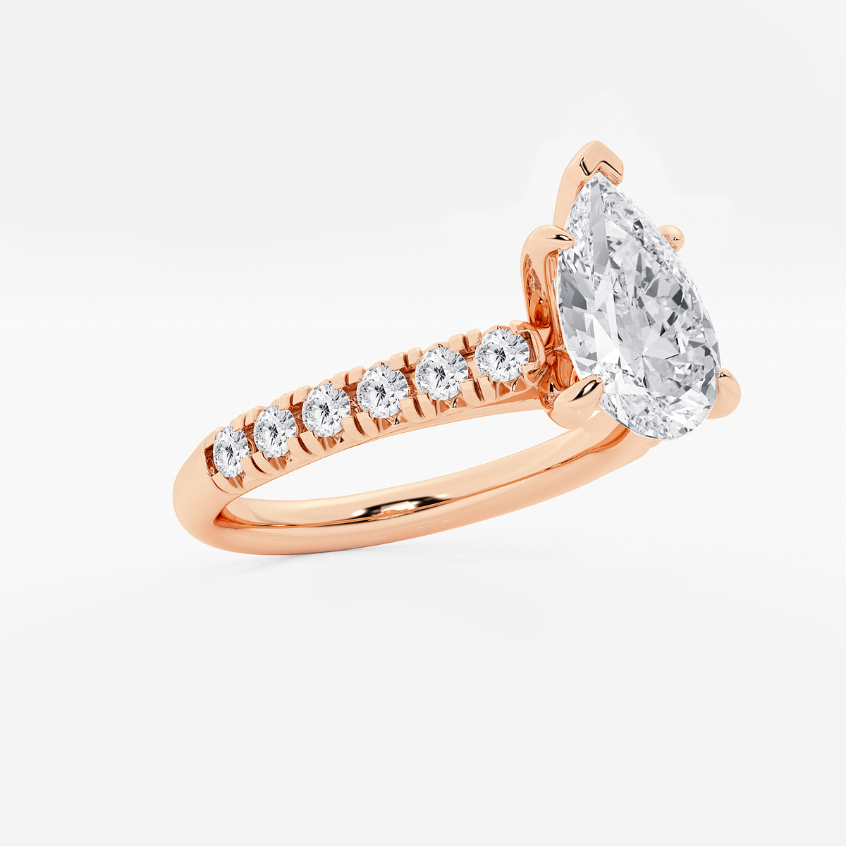 Additional Image 1 for  2 2/5 ctw Pear Lab Grown Diamond French Pave Engagement Ring