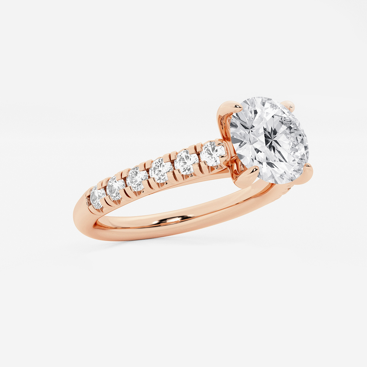 Additional Image 1 for  2 2/5 ctw Round Lab Grown Diamond French Pave Engagement Ring