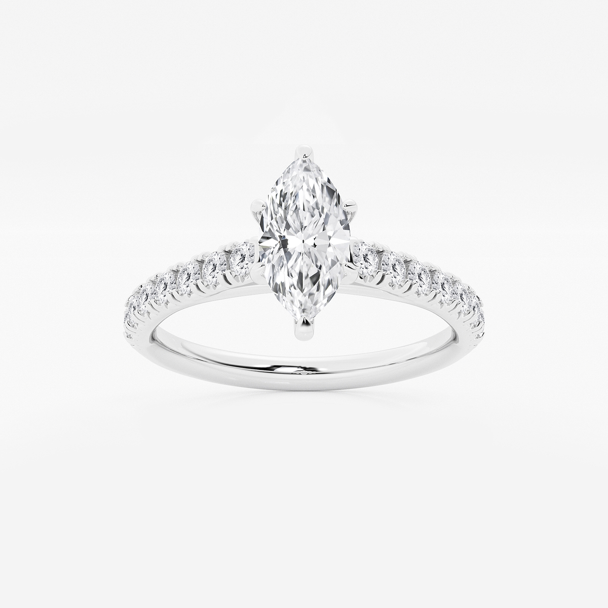 1 1/8 ctw Marquise Lab Grown Diamond French Pave Engagement Ring