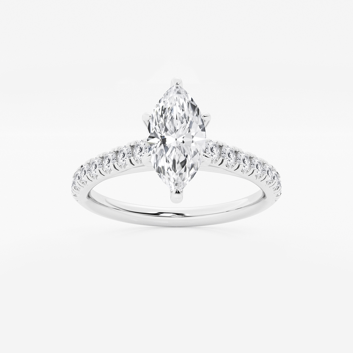 1 2/5 ctw Marquise Lab Grown Diamond French Pave Engagement Ring
