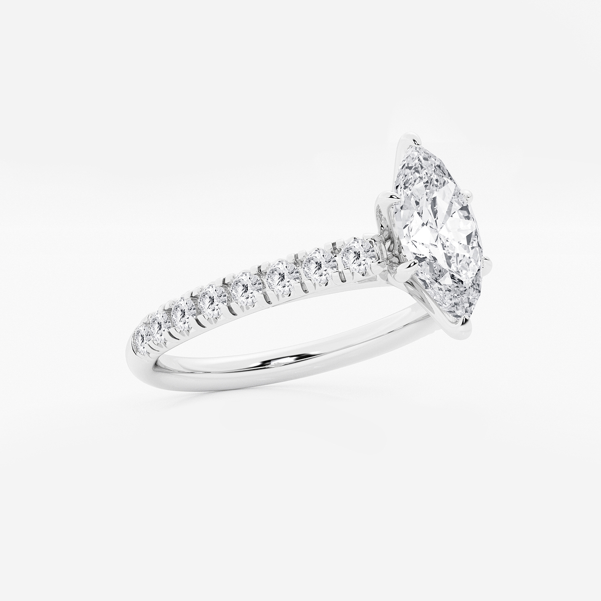 Additional Image 1 for  1 2/5 ctw Marquise Lab Grown Diamond French Pave Engagement Ring
