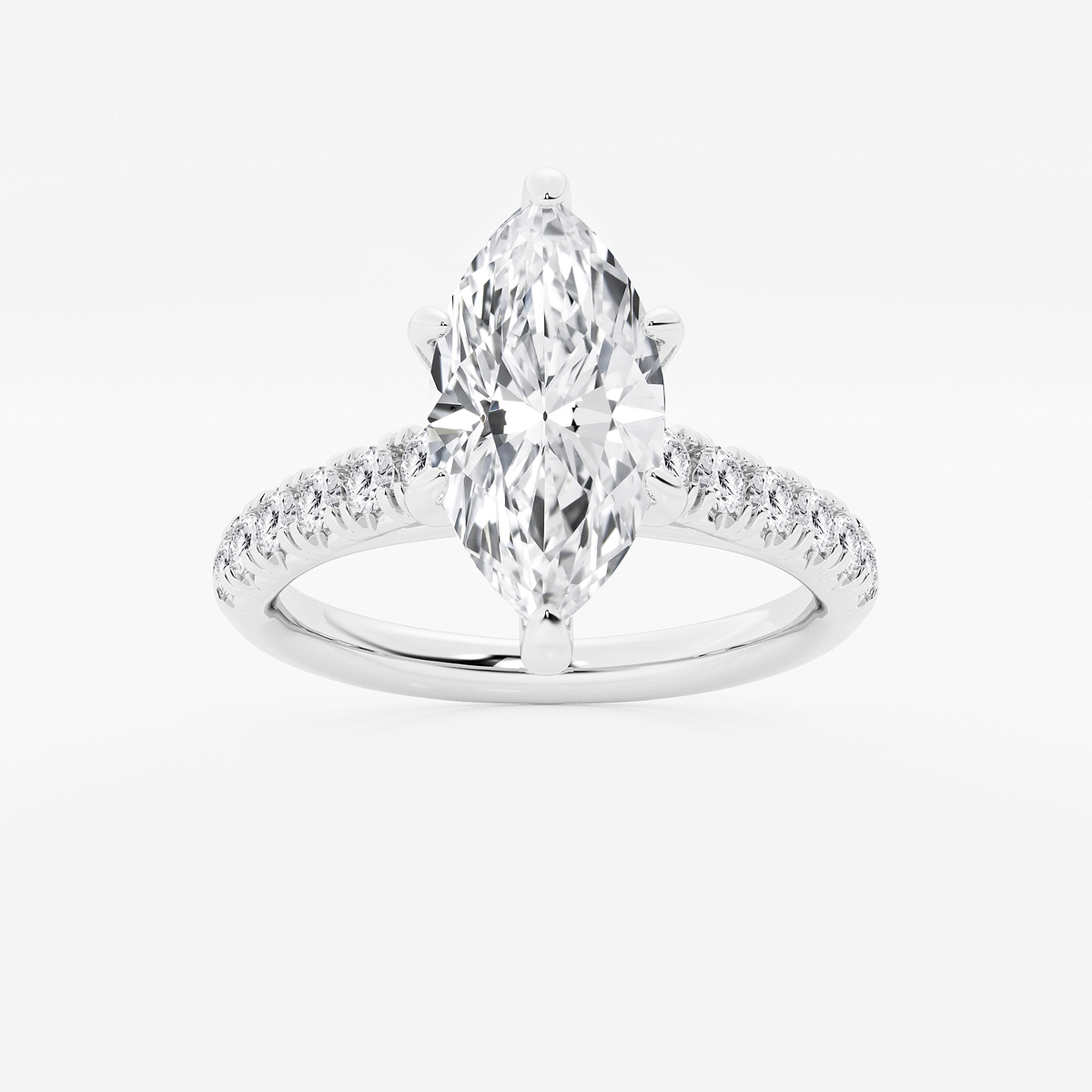 2 2/5 ctw Marquise Lab Grown Diamond French Pave Engagement Ring