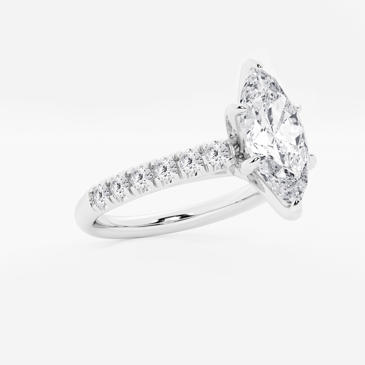 Additional Image 1 for  2 2/5 ctw Marquise Lab Grown Diamond French Pave Engagement Ring