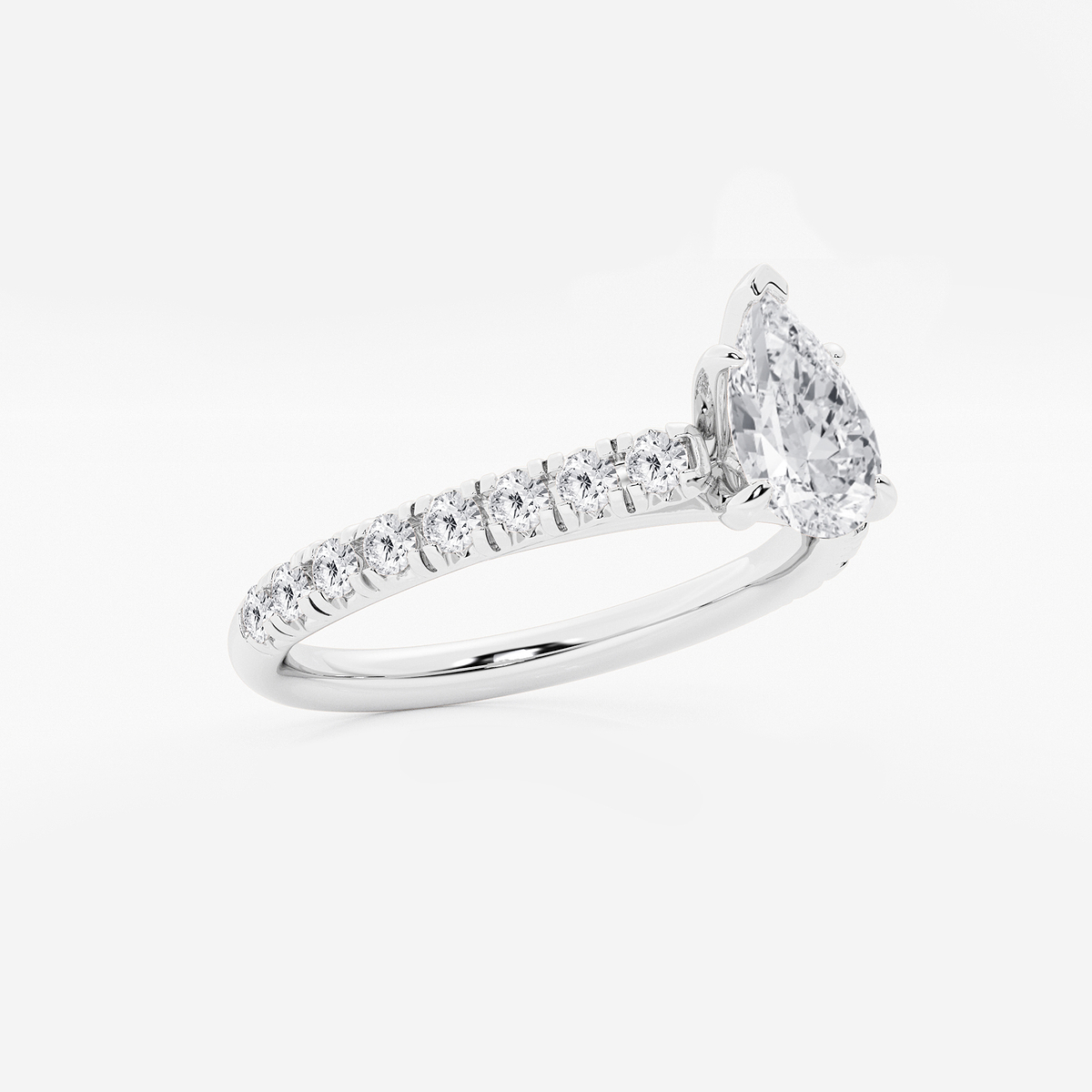 Additional Image 1 for  7/8 ctw Pear Lab Grown Diamond French Pave Engagement Ring