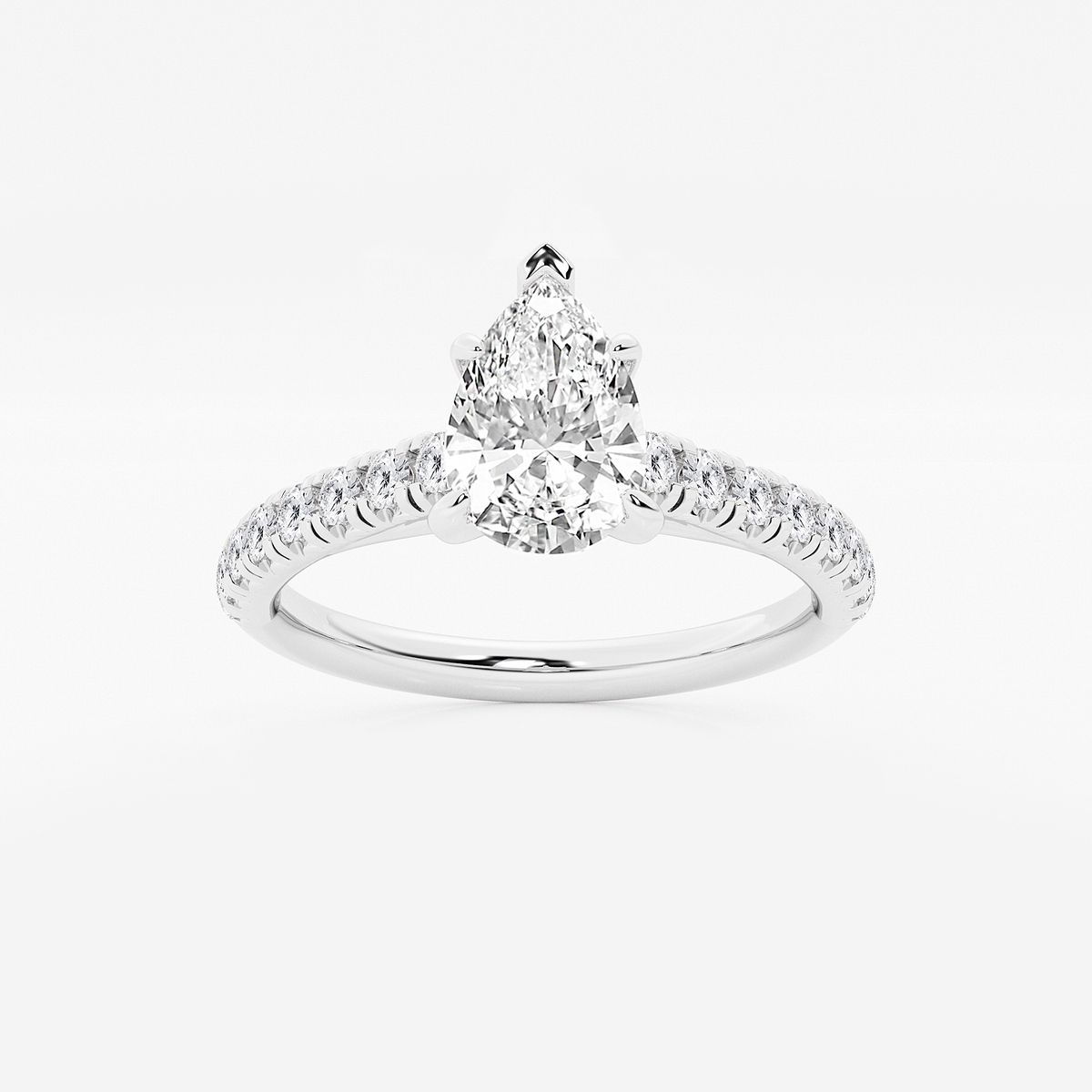 1 2/5 ctw Pear Lab Grown Diamond French Pave Engagement Ring
