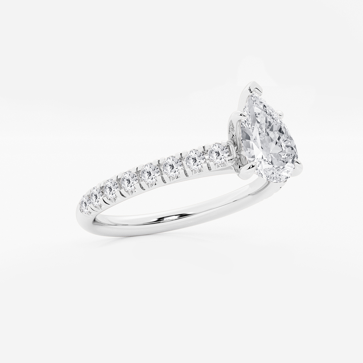 Additional Image 1 for  1 2/5 ctw Pear Lab Grown Diamond French Pave Engagement Ring