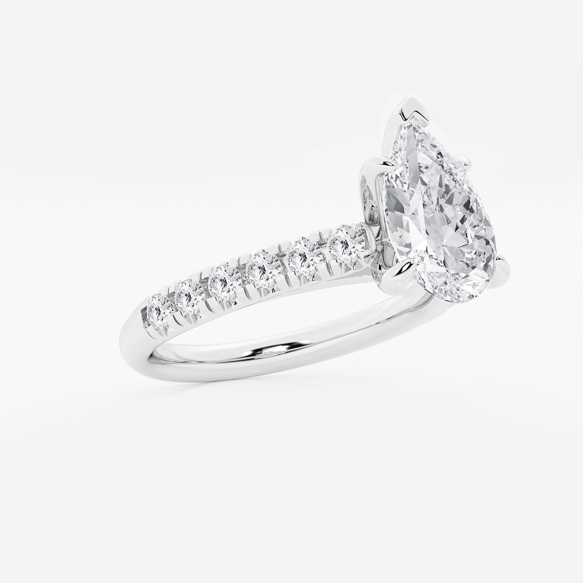 Additional Image 1 for  2 2/5 ctw Pear Lab Grown Diamond French Pave Engagement Ring