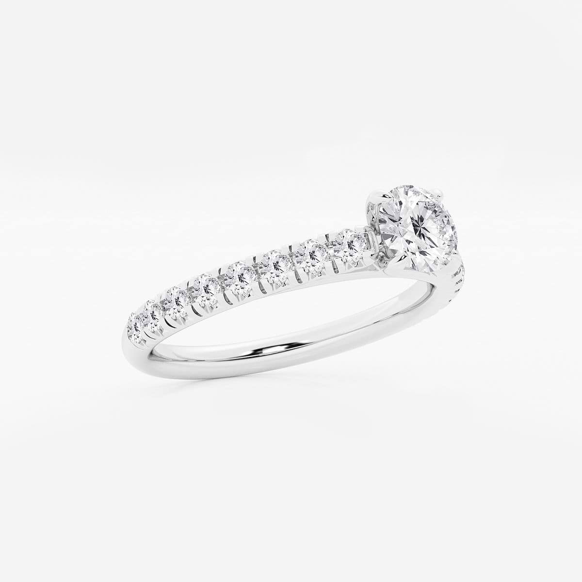 Additional Image 1 for  7/8 ctw Round Lab Grown Diamond French Pave Engagement Ring