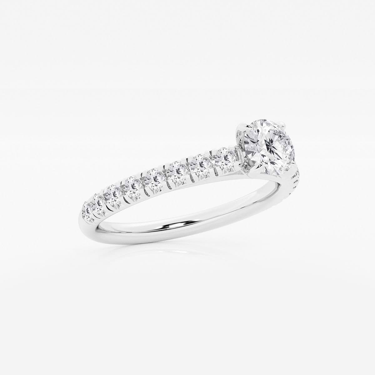 Additional Image 1 for  7/8 ctw Round Lab Grown Diamond French Pave Engagement Ring